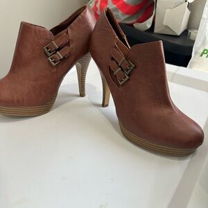 Brown Heeled Ankle Boots with Stiletto Heel